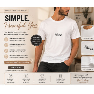 Numb Minimalistisch T-Shirt voor Mannen | Emotione