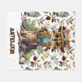 Numbat Detective Print Fleece Deken (Voorkant (Horizontaal))