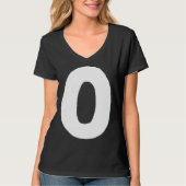 Number 0 big and bold white t-shirt (Voorkant)