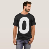 Number 0 big and bold white t-shirt (Voorkant volledig)