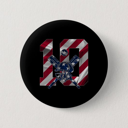 Number 10 Years Cricket 10e verjaardag 2  Ronde Button 5,7 Cm (Voorkant)