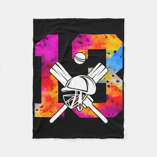 Number 13 Years Cricket 13th Birthday 1  Fleece Deken (Voorkant)