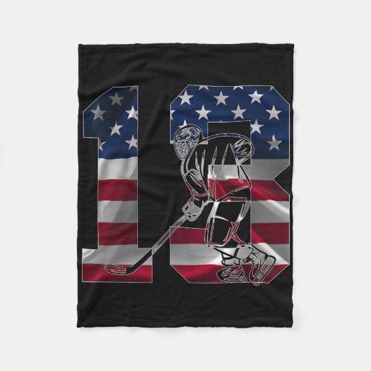 Number 13 Years Ice Hockey 13th Birthday  Fleece Deken (Voorkant)