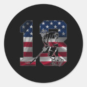 Number 13 Years Ice Hockey 13th Birthday  Ronde Sticker (Voorkant)