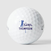 Number 1 Blue Golfplayer Name  Golfballen (Voorkant)