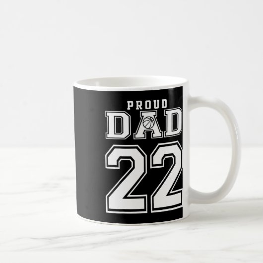 Number 22 Custom Proud Bysketbyll Dad Personalized Koffiemok (Rechts)