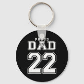 Number 22 Custom Proud Bysketbyll Dad Personalized Sleutelhanger (Voorkant)