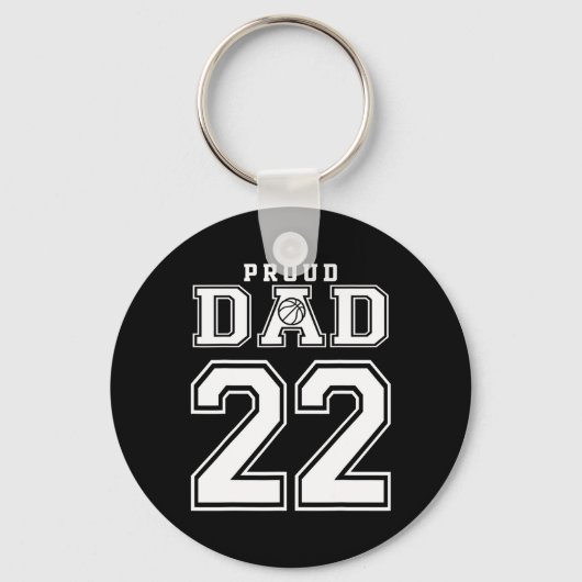 Number 22 Custom Proud Bysketbyll Dad Personalized Sleutelhanger (Voorkant)