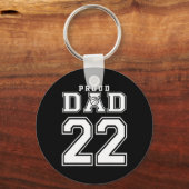 Number 22 Custom Proud Bysketbyll Dad Personalized Sleutelhanger (Voorkant)