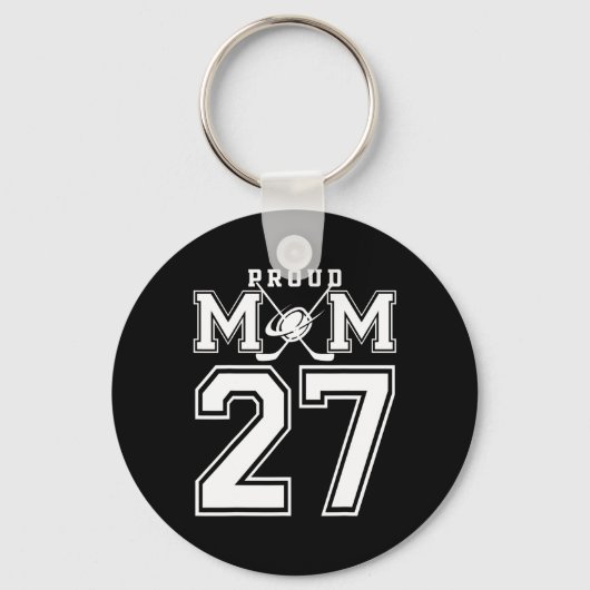 Number 27 Custom Proud Hockey Mom Personalized For Sleutelhanger (Voorkant)
