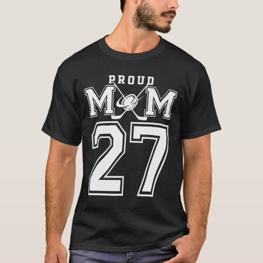 Number 27 Custom Proud Hockey Mom Personalized For T-shirt (Voorkant)