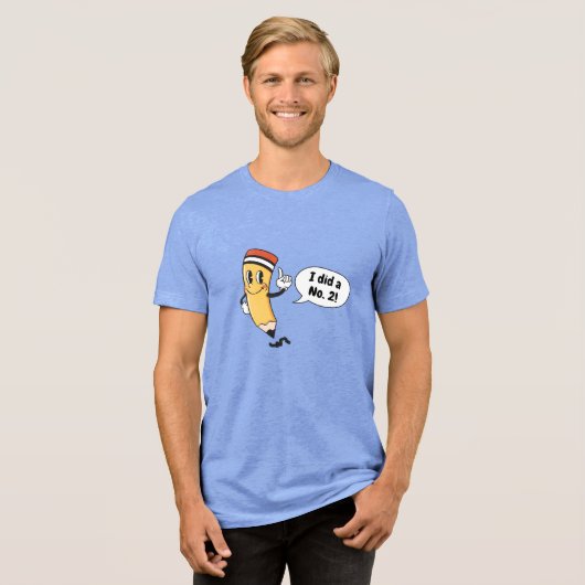 "Number 2" Potlood Tri-Blend Shirt (Voorkant volledig)