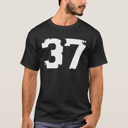 Number #37 Sport Jersey Lucky No. Birthday Age T-shirt (Voorkant)