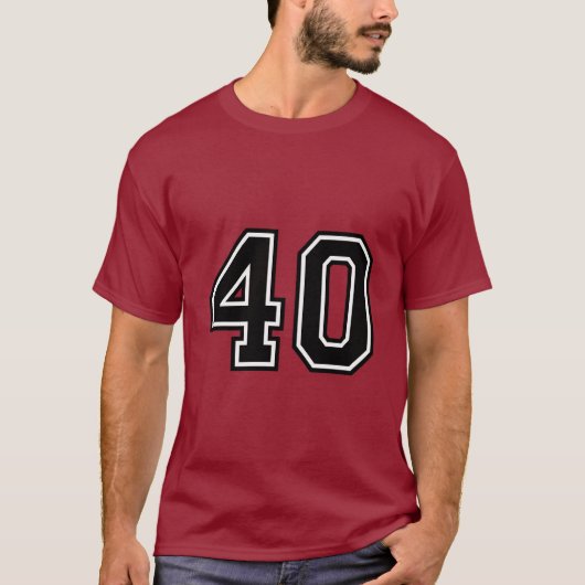 Number 40 Varsity Sports Jersey | 40th Birthday T-shirt (Voorkant)