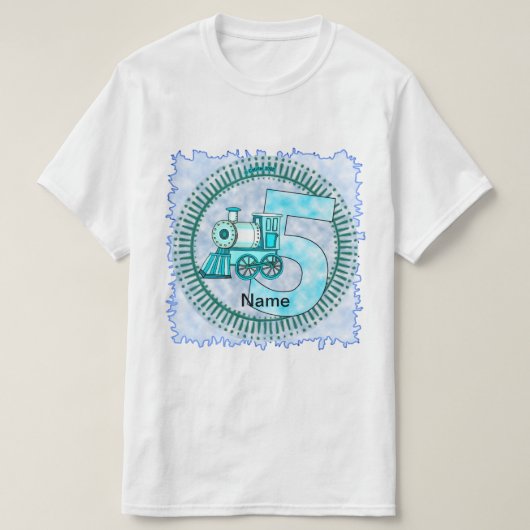 Number 5 Blue Train T-Shirt (Design voorkant)