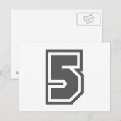 Number 5 briefkaart (Voorkant / Achterkant)