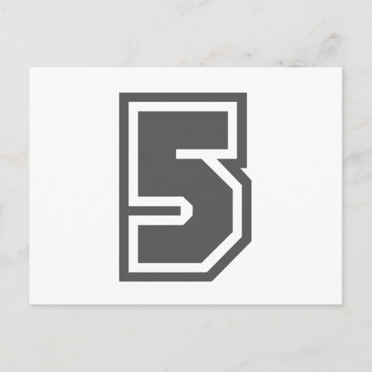 Number 5 briefkaart (Voorkant)