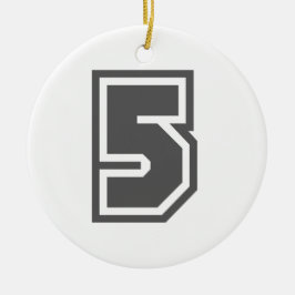 Number 5 keramisch ornament