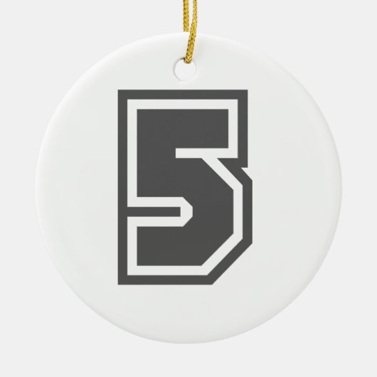 Number 5 keramisch ornament (Voorkant)