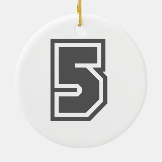 Number 5 keramisch ornament (Achterkant)