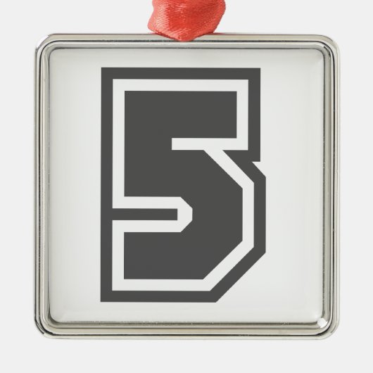 Number 5 metalen ornament (Voorkant)