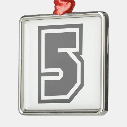 Number 5 metalen ornament (Links)
