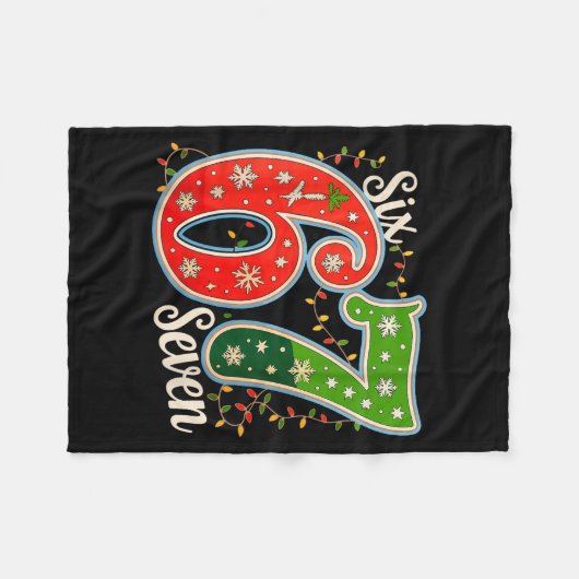 Number 67 Funny Six Seven 6 7 Meme Christmas Light Fleece Deken (Voorkant (Horizontaal))