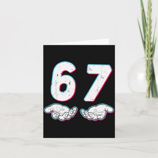 Number 67 Matching Six Seven 6 7 Meme 6-7 Hallowee Kaart (Voorkant)