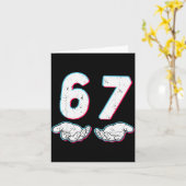 Number 67 Matching Six Seven 6 7 Meme 6-7 Hallowee Kaart (Gele Bloem)