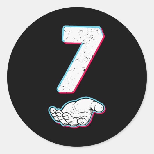 Number 67 Matching Six Seven 6 7 Meme 6 7 Hallowee Ronde Sticker (Voorkant)