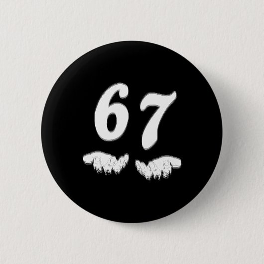 Number 67 Matching Six Seven Meme Funny Halloween  Ronde Button 5,7 Cm (Voorkant)