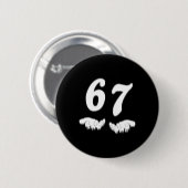 Number 67 Matching Six Seven Meme Funny Halloween  Ronde Button 5,7 Cm (Voorkant /achterkant)
