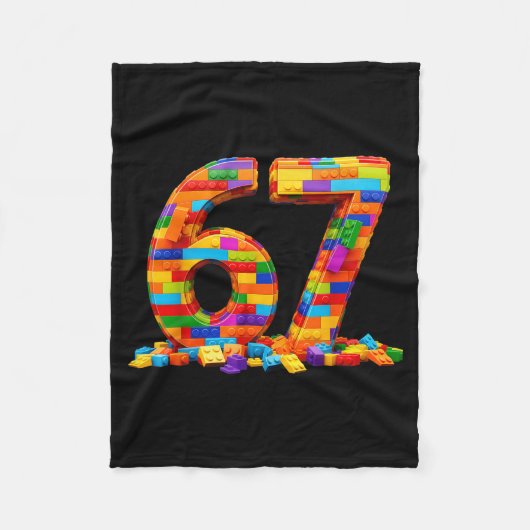 Number 67 Meme Six Seven 6 7 Building Blocks Gen A Fleece Deken (Voorkant)
