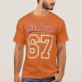 Number 67 Numbered Six Seven Baseball Jersey Style T-shirt