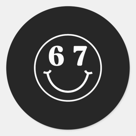 Number 67 Player Or 67th Birthday Six Seven Funny Ronde Sticker (Voorkant)