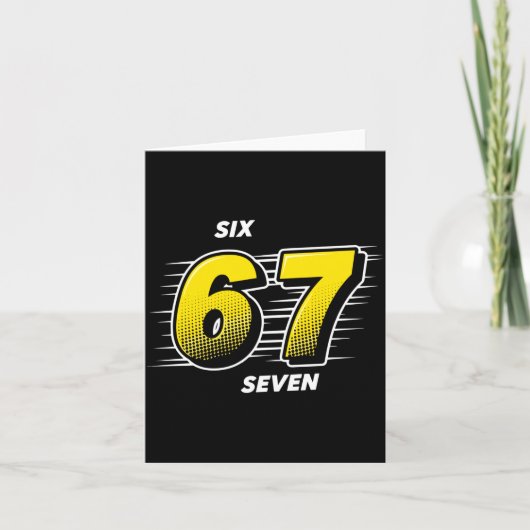 Number 67 Six And Seven P Art Comic Style Yellow M Kaart (Voorkant)