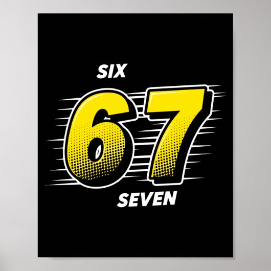 Number 67 Six And Seven P Art Comic Style Yellow M Poster (Voorkant)