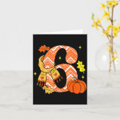 Number 6 67 Fall Autumn Pumpkin Meme Funny Six Sev Kaart (Gele Bloem)
