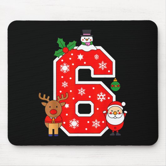 Number 6 67 Meme Couple Pajamas Christmas Matching Muismat (Voorkant)