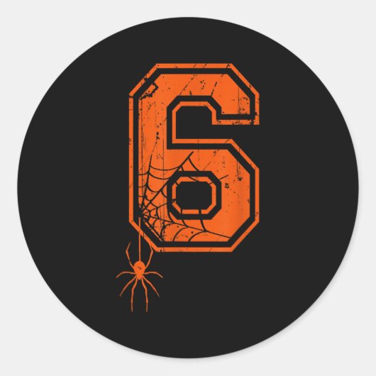 Number 6 67 Meme Halloween Sder Costume Matching G Ronde Sticker (Voorkant)