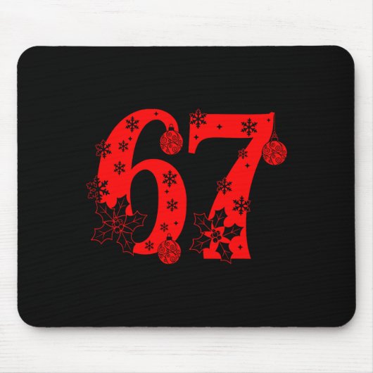 Number 6 7 Funny Meme Saying 67 Six Seven Christma Muismat (Voorkant)