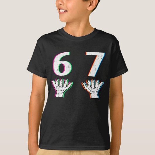 Number 6 7 • Matching 67 Meme Halloween Six Seven T-shirt (Voorkant)