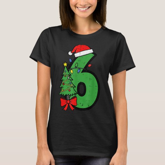 Number 6 Christmas 6 7 Matching 67 Meme Men Women  T-shirt (Voorkant)