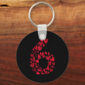 Number 6 - Cute Six Seven Hearts Matching 67 Valen Sleutelhanger (Voorkant)