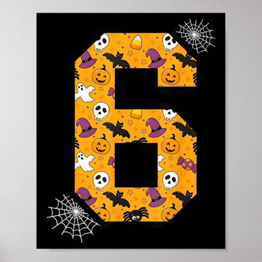 Number 6 Funny Meme Saying 6 7 Six Seven Halloween Poster (Voorkant)