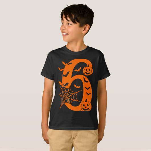 Number 6 Funny Meme Saying 6 7 Six Seven Halloween T-shirt (Voorkant volledig)