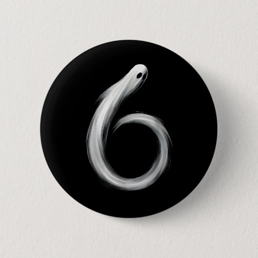 Number 6 Ghost Funny Six Seven 67 Halloween Meme  Ronde Button 5,7 Cm (Voorkant)