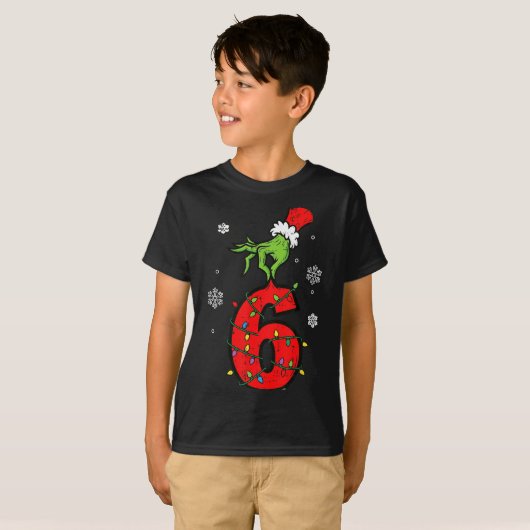 Number 6 Matching 67 Meme 6 7 Christmas Boys Youth T-shirt (Voorkant volledig)