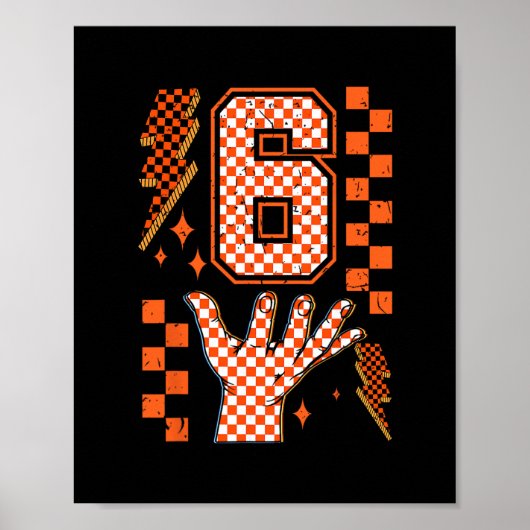 Number 6 Matching 67 Meme Checkered Halloween Cost Poster (Voorkant)