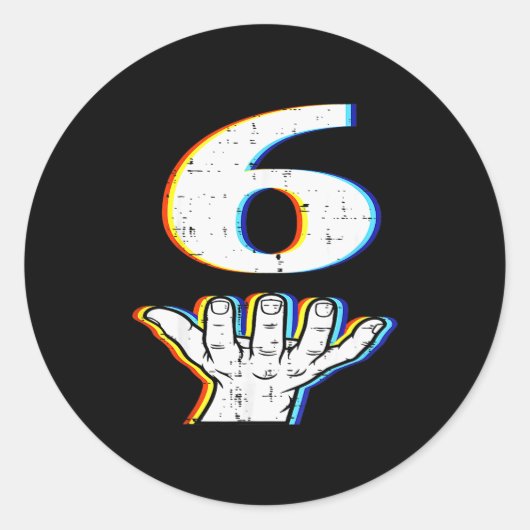 Number 6 Matching 67 Meme Halloween Costume Men Wo Ronde Sticker (Voorkant)